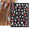 5D Christmas Adhesive Embossed Nail Sticker Decal Snowflake Nail Art Decoration