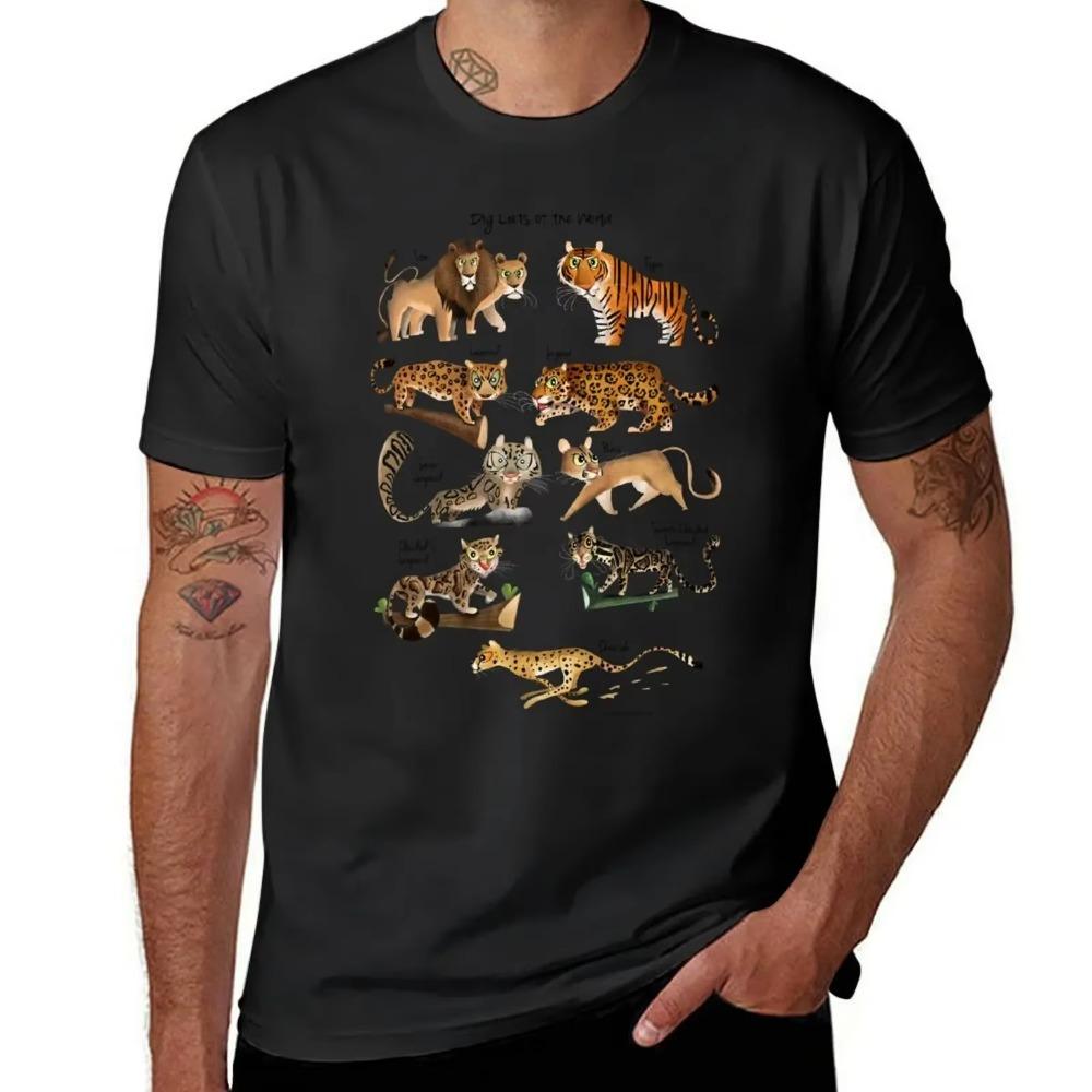 Big Cats of the World T-Shirt Vintage Kawaii Clothes Tshirts for Men