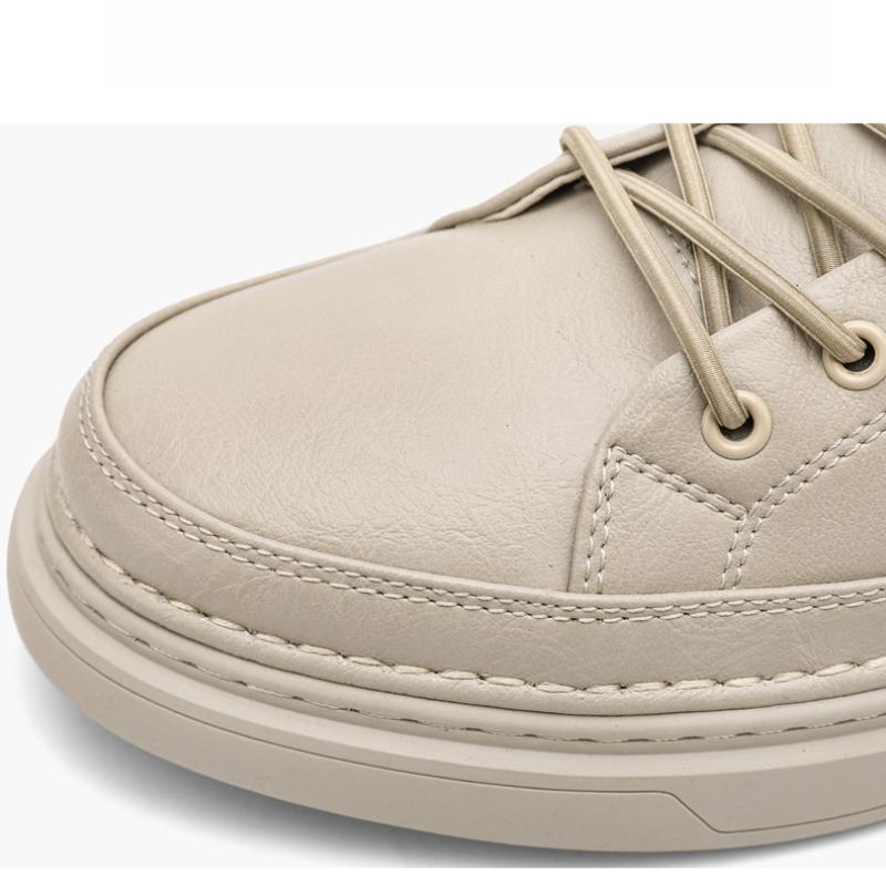 Fashion Men's Leather Casual Sneakers Outdoor Breathable Shoes Soft Low-top Working Shoes