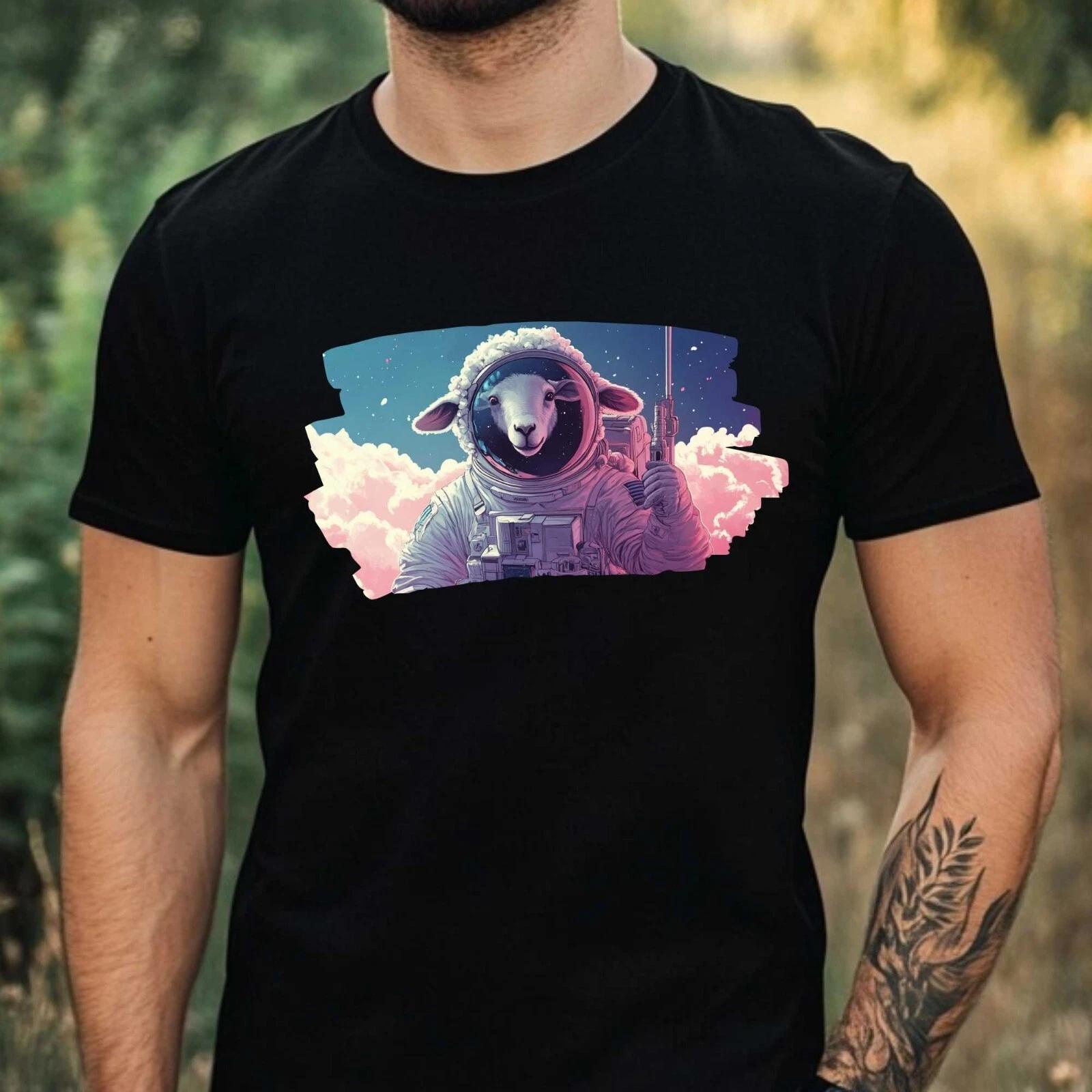 T-Shirt Herren Schaf als Astronaut Motiv Baumwolle Größe XS bis 5XL M
