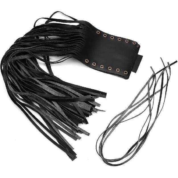 Milltrip 2Pcs Handlebar Tassel Grips - Premium PU Leather Hand Grip Tassels with Fringe Wrap Cover, Universal Fit for 1in Handlebar, Black