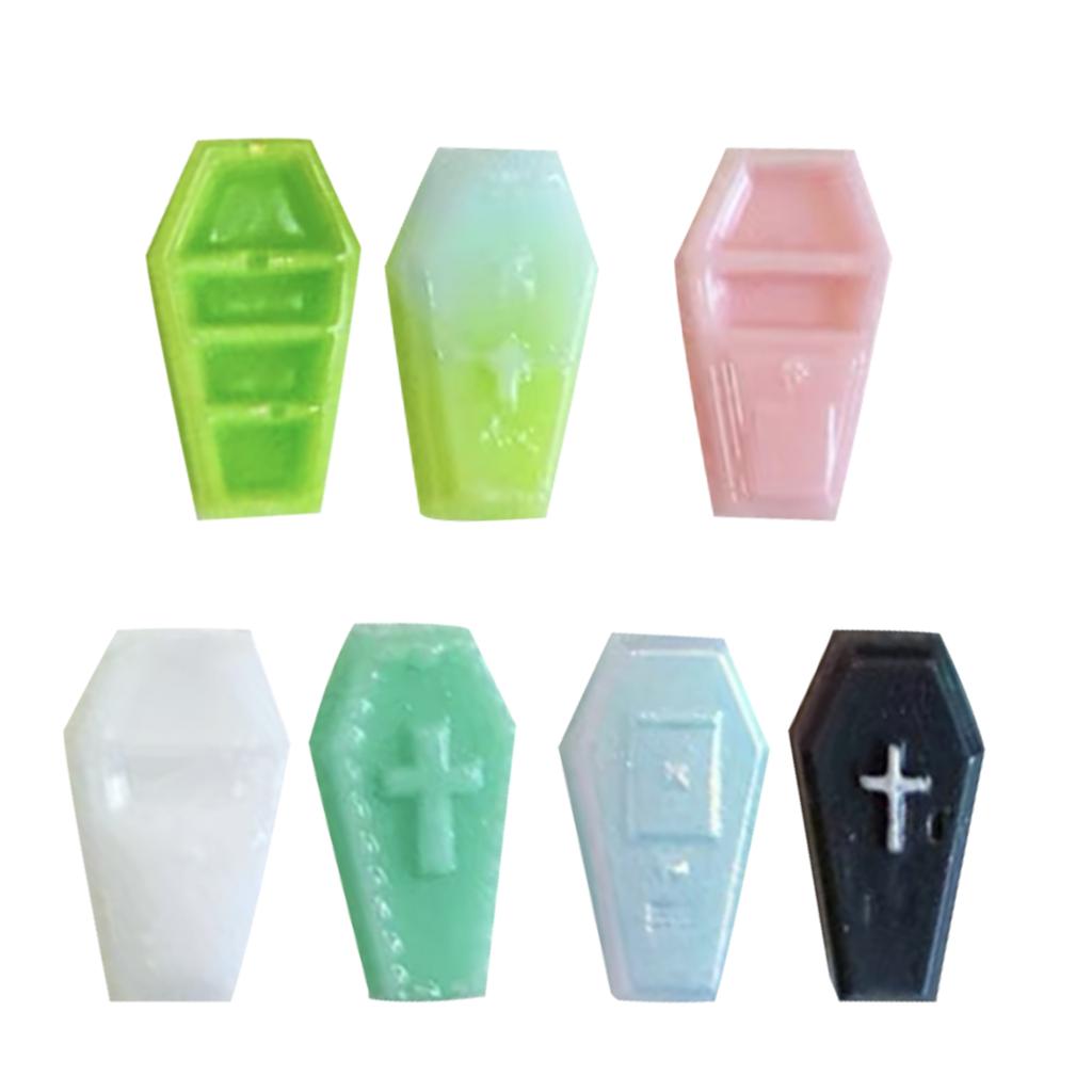 Coffin Shape Silicone Mold Card Accessory Resin Mold Quicksand Filler Keychain Earring Pendant Epoxy Mold DIY Craft Tool
