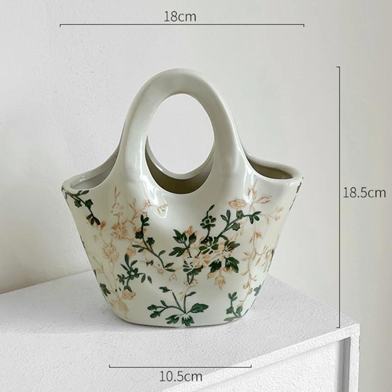 Керамические вазы Вазы-сумки Гидропоника Жардиньерка Элегантные Современные Комнатные украшения Жардиньерка Украшение стола и аксессуары