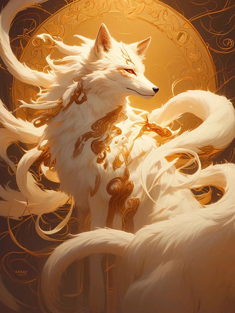 Spirit Fox 5d Diy Full Round Square Diamond Inlay Painting Cross Embroidery Picture Embroidery Newly Arrived Home Decoration