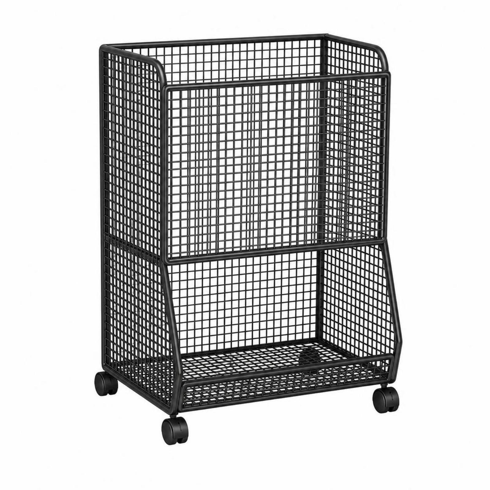 Rolling Laundry Basket Cart Rust-Resistant Heavy-Duty
