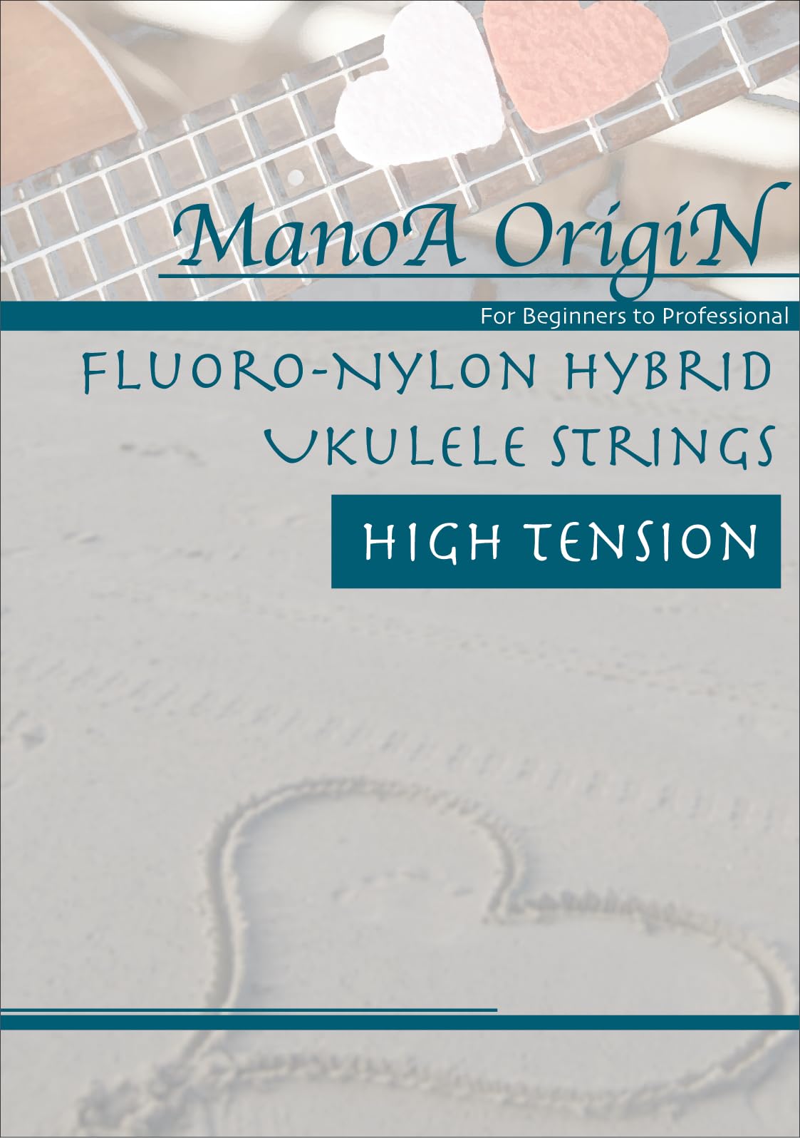 

Manoa Origin Fluoro-Nylon Hybrid Ukulele Strings, High Tension, 1 Set, EHA-FNH