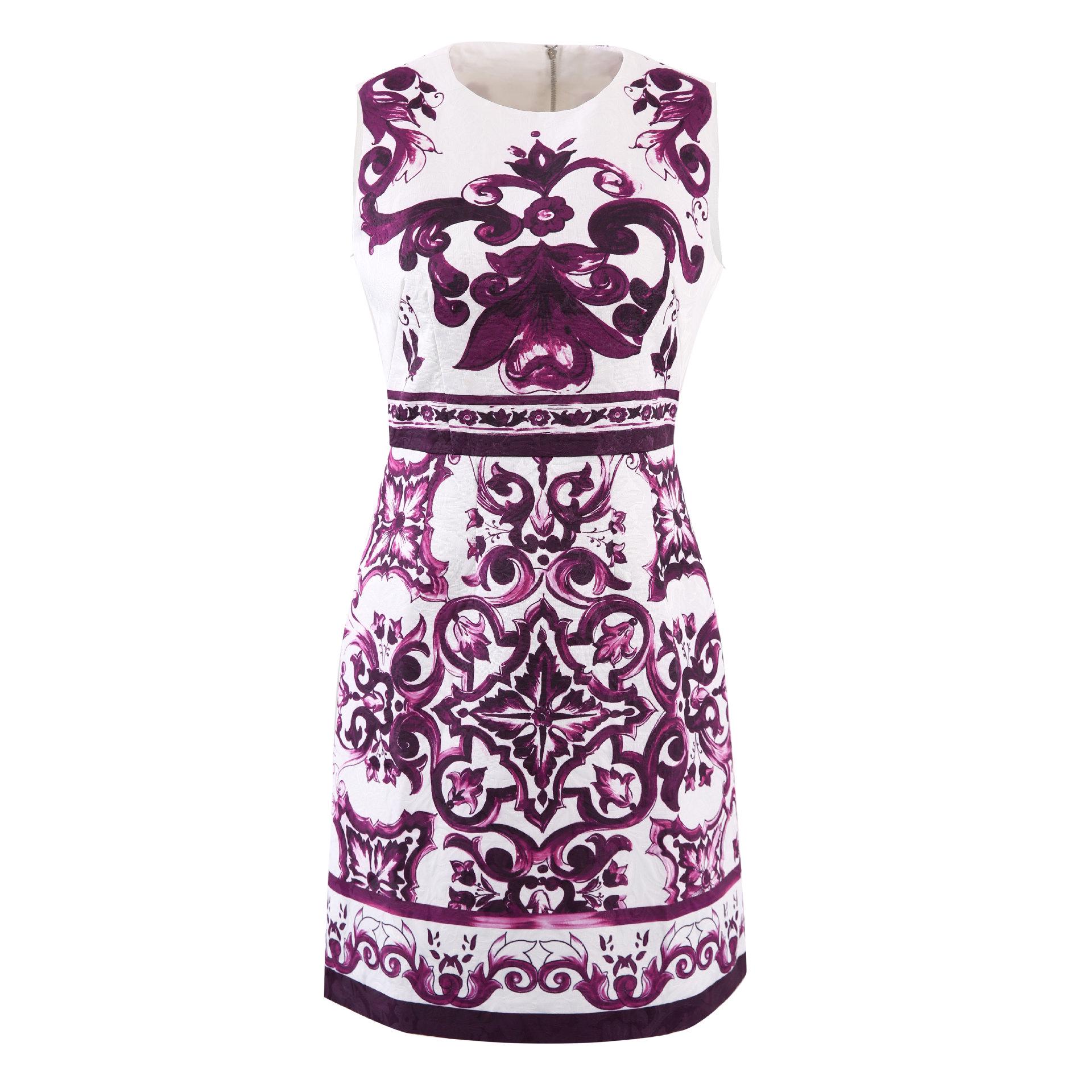 

Элегантное фиолетовое хлопковое платье-жилет А-силуэта с жаккардовым цветочным узором XL фиолетовый