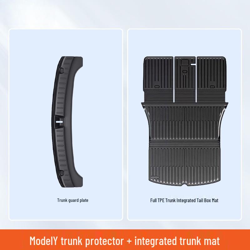 Tesla Model Y Kofferraumschutz & Kohlefaser Heckklappenschweller