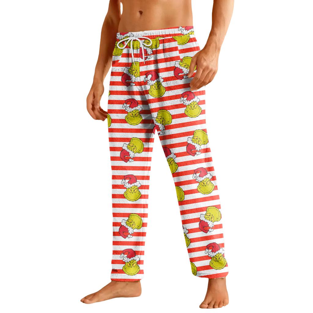 Men's Drawstring Pocket Flannel Casual Pants