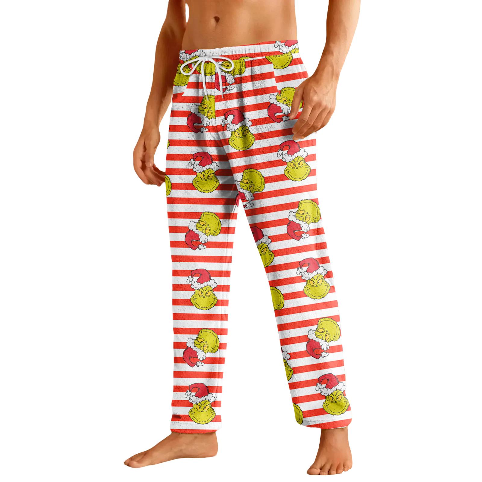 

Мужские повседневные фланелевые брюки с карманами на кулиске XL арбуз красный