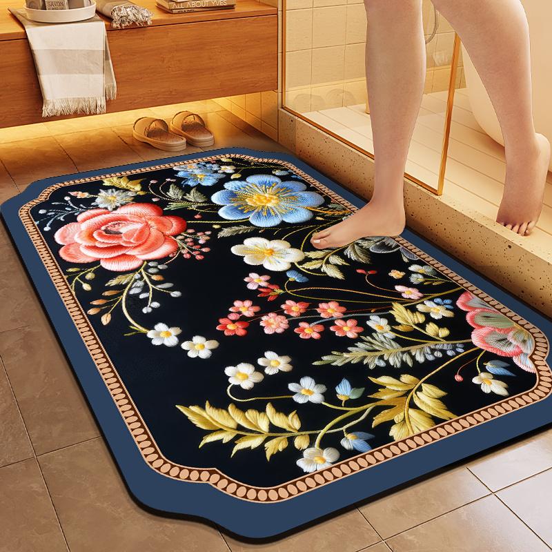 

Домашний быстросохнущий впитывающий коврик для туалета, двери ванной комнаты, специальный впитывающий коврик для ног, противоскользящий коврик для ванной комнаты, двери кухни 30x50 белый