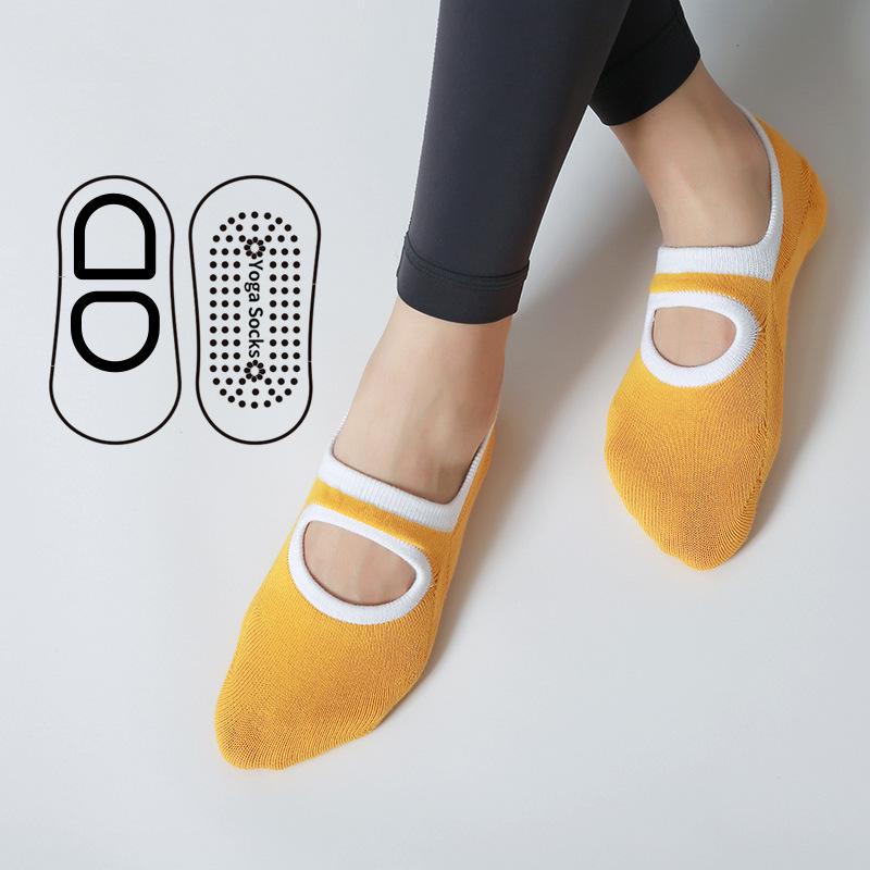 

Women s Spring and Summer Yoga Professional Non Slip Pilates Exercise Fitness Dance Boat Socks 1 pair жёлтый