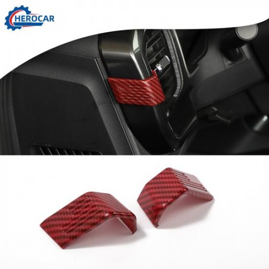 2x Center Console Side Air Vent Cover Decor Trim For Ford F150 Red Carbon fiber