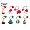 Crochet Christmas Keychain Knitted Bag Tree Hat Bell Handmade Yarn with Glove Wreath Charm Key