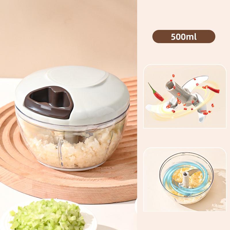 500/900Ml Manual Meat Mincer Garlic Chopper Rotate Garlic Press Crusher Vegetable Onion Cutter Kitchen Cooking Accessories