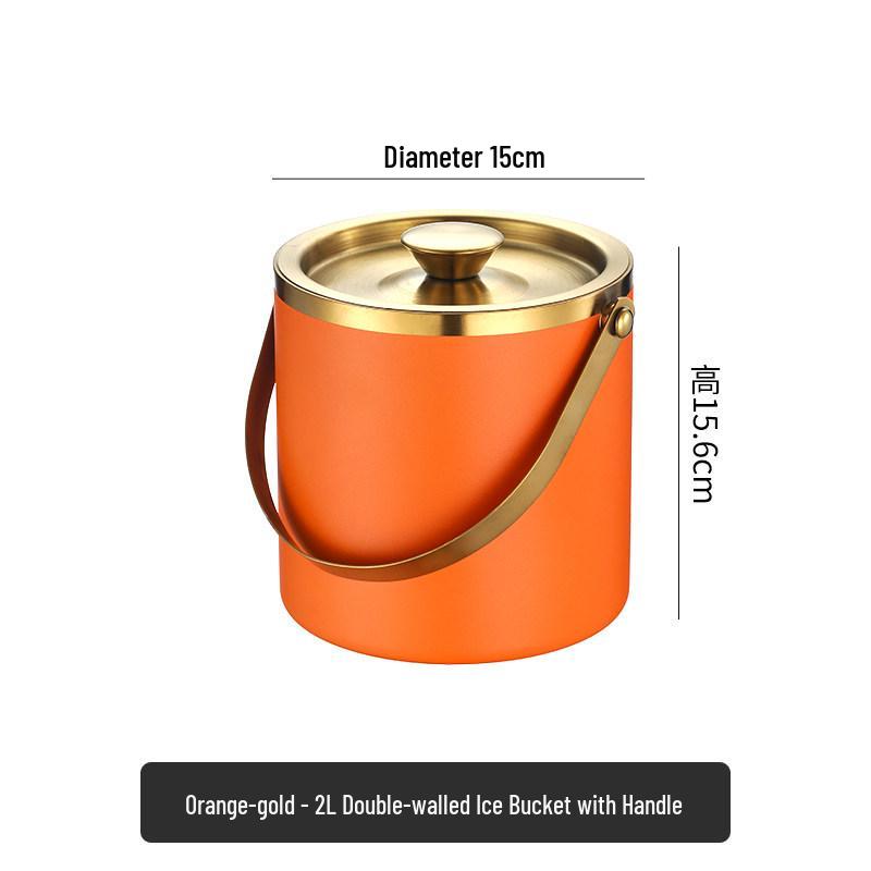 Double Layer Stainless Steel Ice Bucket for Wine & Beer