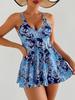 2026 Floral Slimming Women's Tankini Skirt Swimsuit - Anti-Exposure & Tummy Concealing.