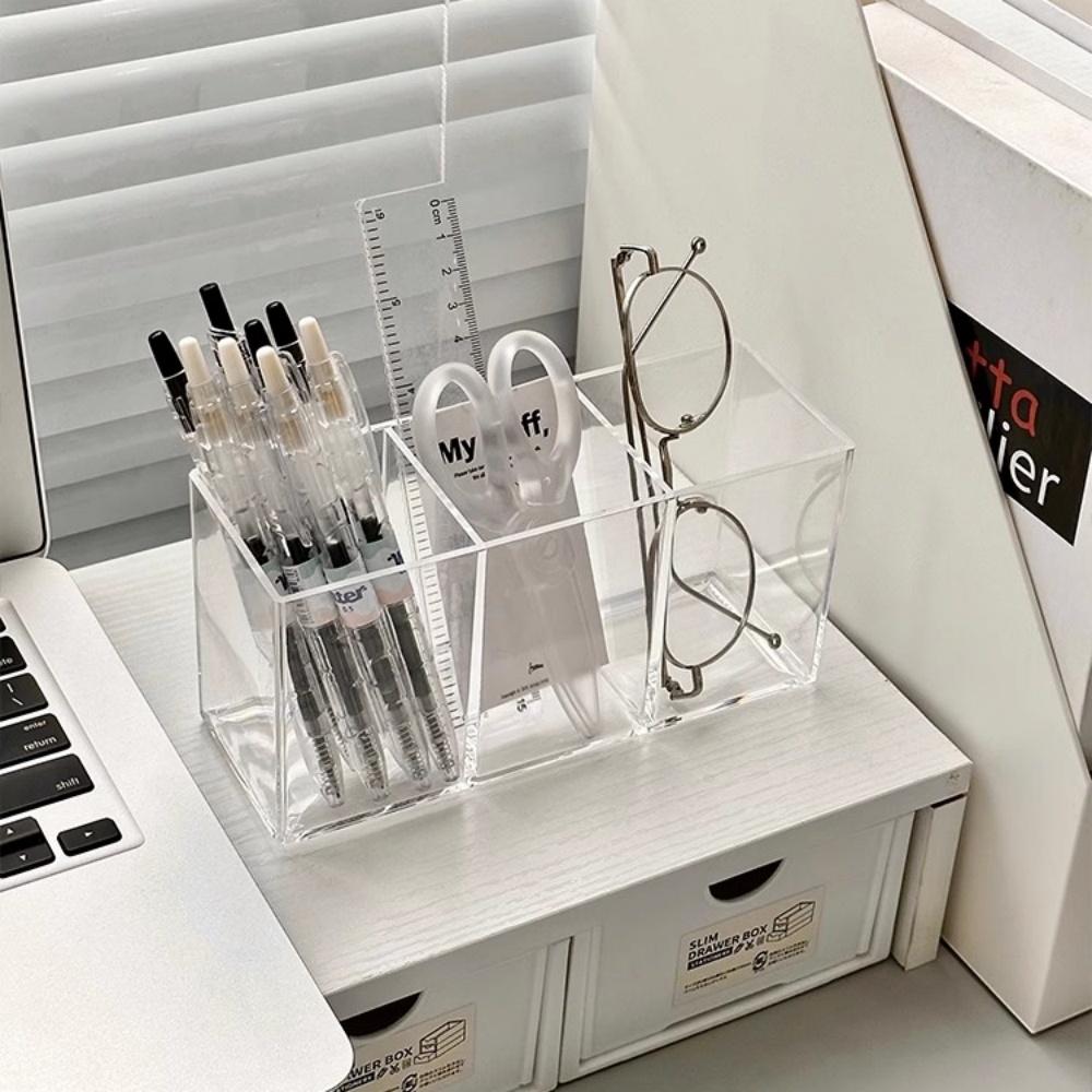 Transparent Eyebrow Pencil Brush Holder Desk Acrylic Organizer For Cosmetics Makeup Organizer Boxes Brush Containers Storage Box