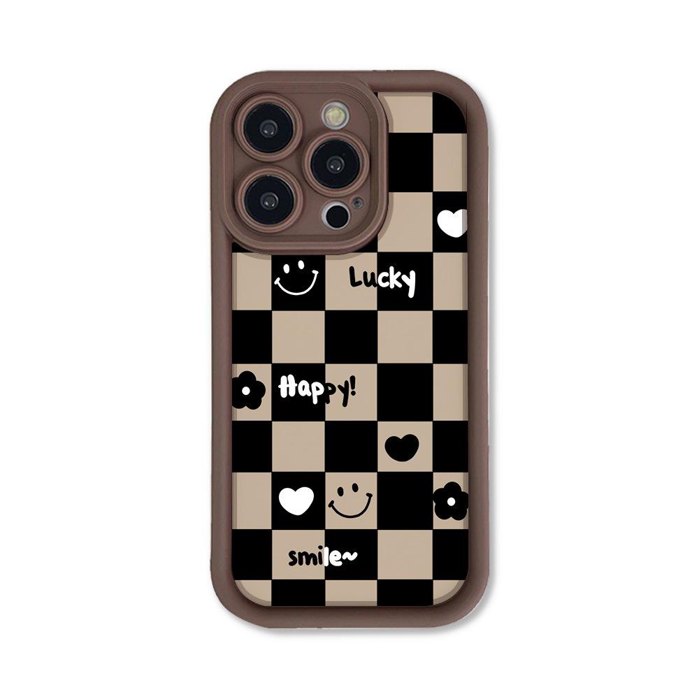 Love Smiley Face Is Suitable for Iphone17promax Mobile Phone Case 14Pro Anti-drop 13/12 Fine Hole Matte 15 Soft Case