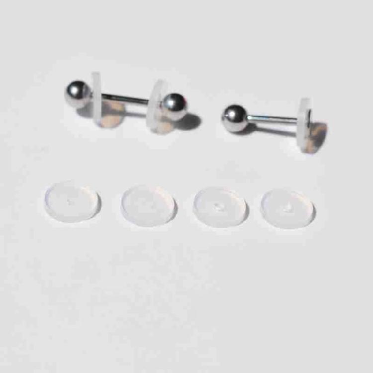 Pack of 100 Clear Disc Pads Set Earrings Back Stopper Earlobe Support Patches