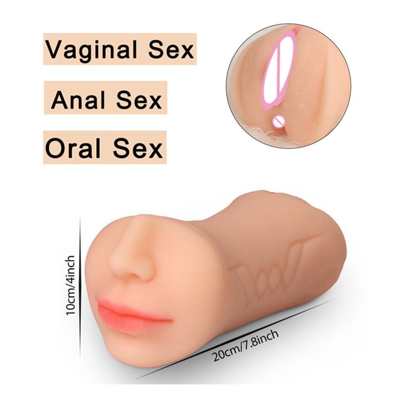 3 IN 1 Sex Toys Masturbation for Men Deep Throat Artificial Real Pussy Oral Male Masturbator BlowjobRealistic Rubber Vagina Sex Male Sex Toys for Men