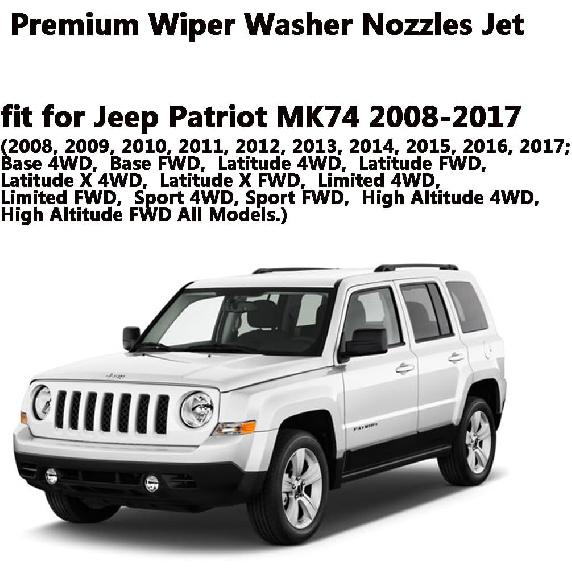 5303834AB Patriot Premium Wiper Washer Nozzles Fit for 2008-2017 Jeep Patriot MK74 Windshield Washer Fluid Jet Nozzle | Easy to tall | 2 Pack, Ref