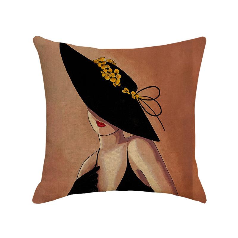 Character Linen Throw Pillow Cover Printed Car Sofa Bed Cushion Cushion Pillow Cover Home Furnishings