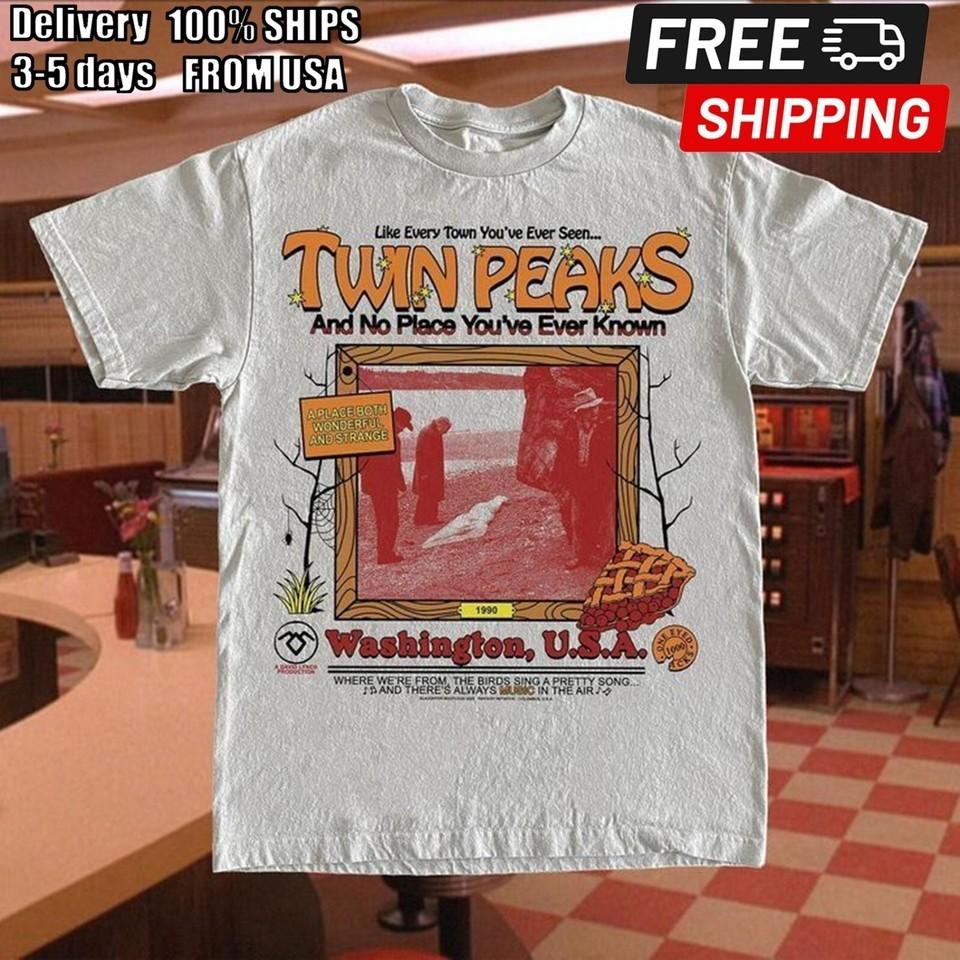 

Twin Peaks 90s Retro style White short sleeve Unisex T shirt vtg NH5348 Unisex T-Shirt XXXXL