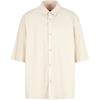 Solid Color Loose Fit Button Down Short Sleeve Shirt Men Shirts Beige 3DZC21-ZN3LZ-1794