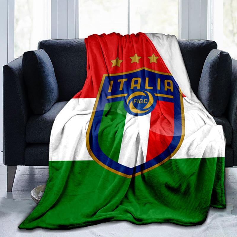 Italy Football Crest Blanket Suitable for Sofas, Beds, Offices, And Camping - Perfect Gift for Halloween Christmas