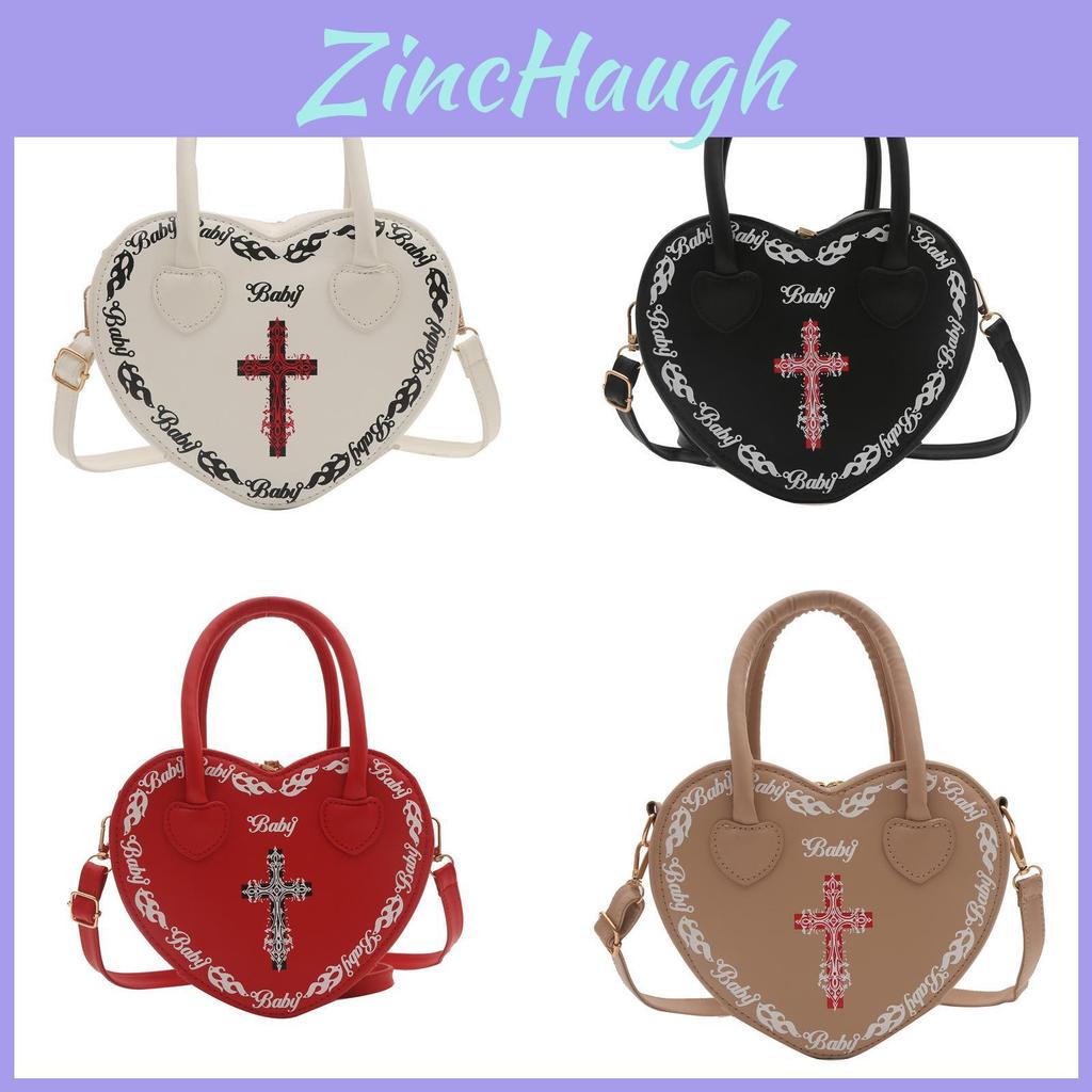 Fashionable Heart-shaped Pu Crossbody Bag For Women With Letter Details