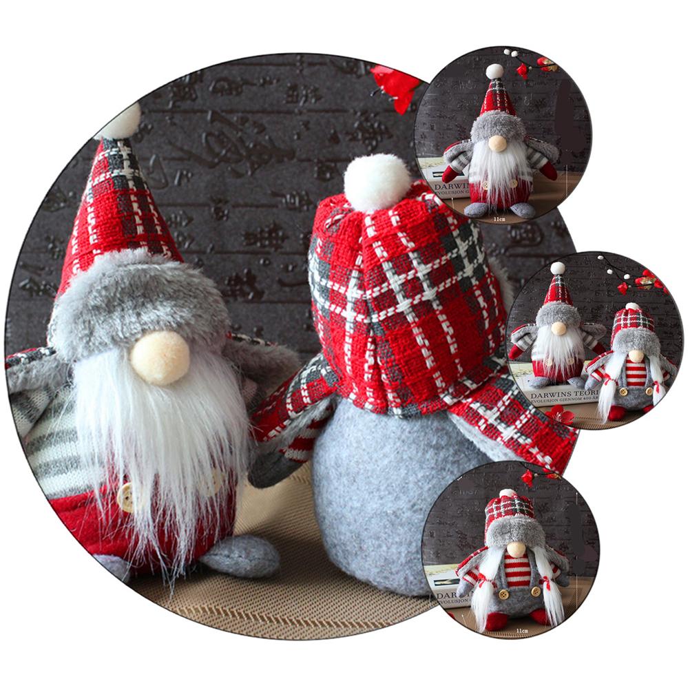 2 Pcs Old Man in The Ornament Plush Dolls Gnome Decor Girl Decorative Gift Christmas Cloth Lovely Elder