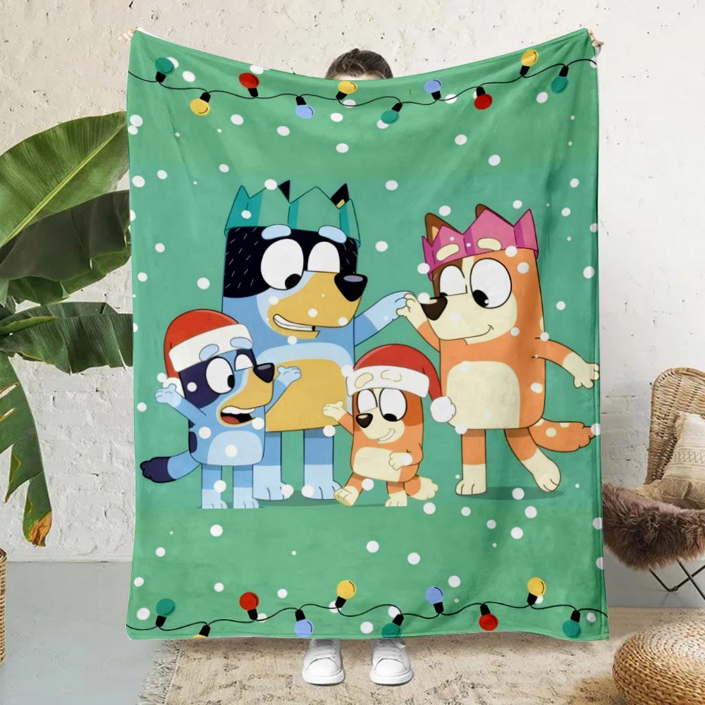 Cartoon B-Blueys Bandit-Chillis Pătură imprimată Pături pentru picnic Pătură caldă Pătură moale și confortabilă Acasă Călătorie Ziua de naștere