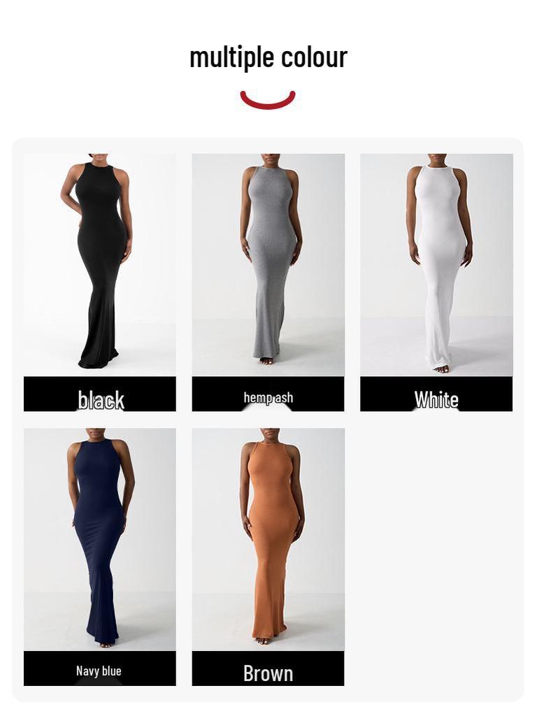 European & American Sleeveless Sexy Slim-Fit Bodycon Maxi Dress