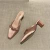 Fashion New Designer Spring High Heel Pumps Women Mules Slippers Fashion Shallow Slip on Shoes Ladies Casual Outdoor Sandalias