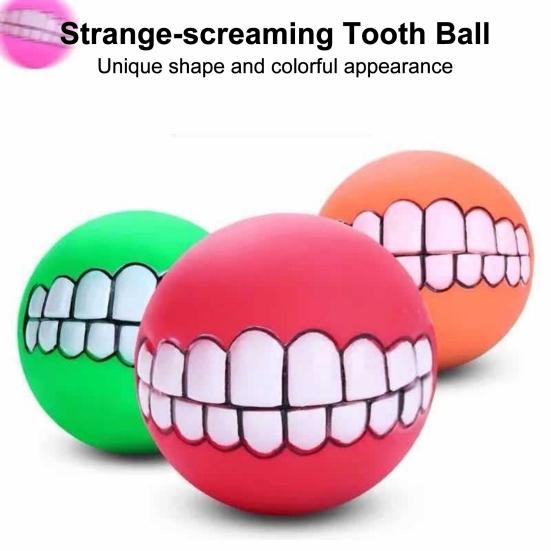 Teeth Ball Dog Chew Toy Bite Resistant Squeaky Ball Pet Interactive Toy Small Medium Large Dogs Teething Cleaning Ball Toy