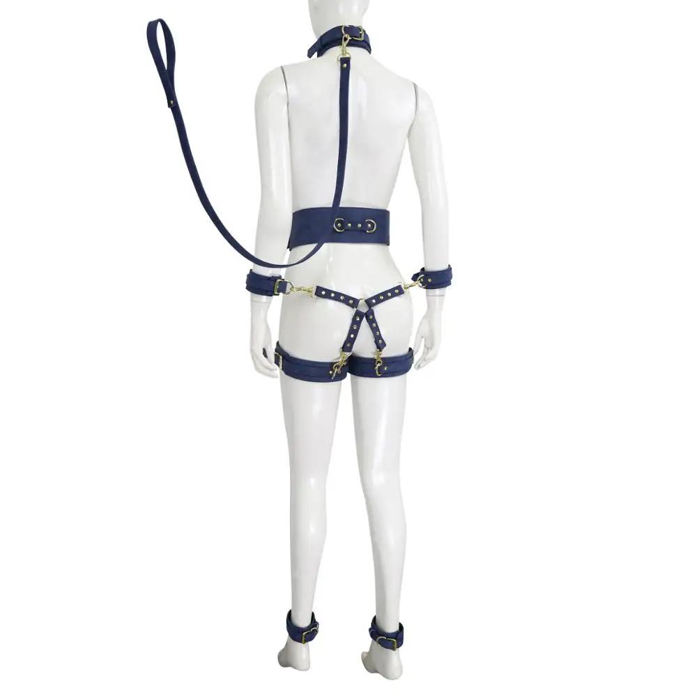 FUNNY Sex Toys for Woman Men SM Bondage Set Erotic Restraint Collar & 6 Cuffs & Waistband &Connection Adults Games for Couples