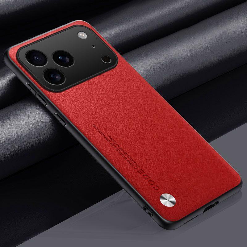 

PU Leather Case For iPhone 17 Pro Max Back Cover Silicone Full Camera Protection Phone Case For iPhone 17 Air 17Pro Max Capa iPhone17 червоний