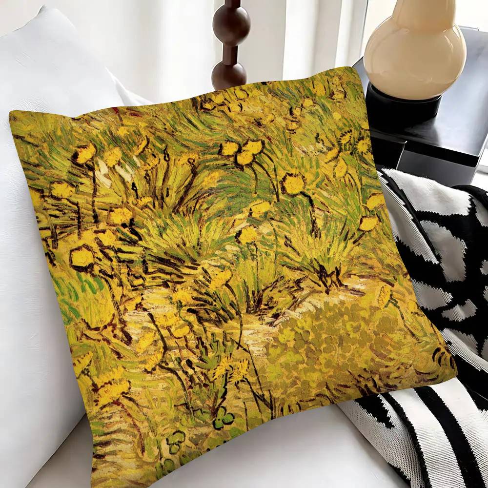 Van Gogh Art Pillow Case Fashion Square Pillowcase Bedroom Sofa Room Ins Decoration Leisure