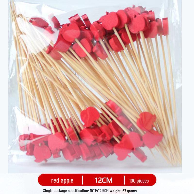12CM Bamboo Pearl Skewers: Creative Cocktail and Fruit Plate Decor Toothpicks