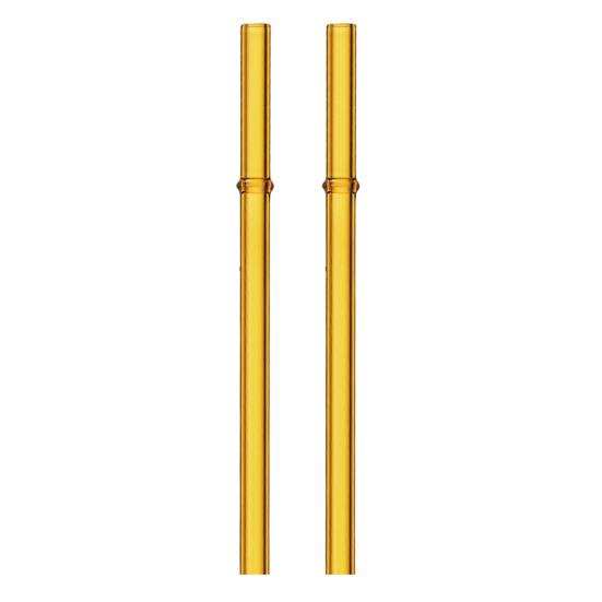 2Pcs Glass Straws Set Reusable Heat-Resistant Drinking Straws Eco-Friendly Alternative to Plastic Straws for Hot Cold Drinks