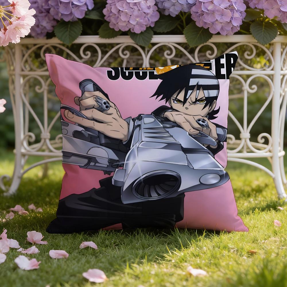 Anime S-SOUL E-EATER Cushion Cover Home & Car Dual-Scene Pillow Cover: Reversible for Premium Comfort