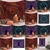 Exquisites rechteckiges Mandala-Wandtuch aus Polyesterstoff zur Wohnzimmerdekoration