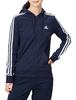 Adidas Essentials Single Jersey Legend Size 3-Stripes Full-Zip Hoodie, Women's, 28853, Ink/White (H07839), J/M