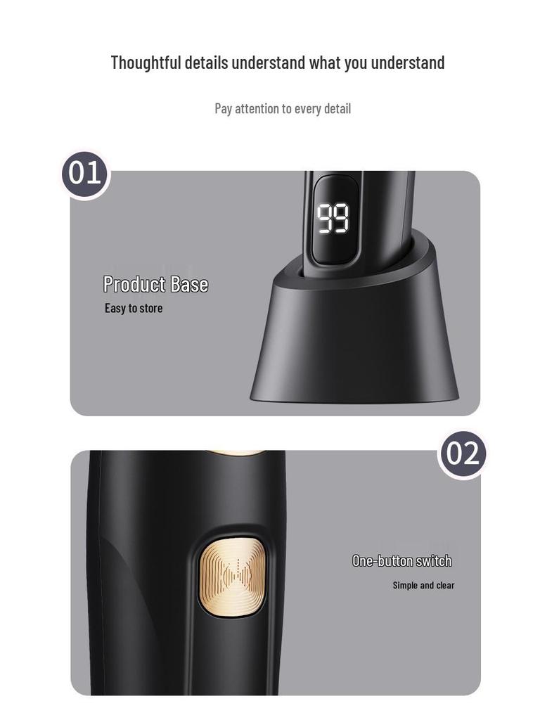 Rechargeable Men's Electric Nose Hair Trimmer & Shaver - Washable Round Head Nasal Cleaner