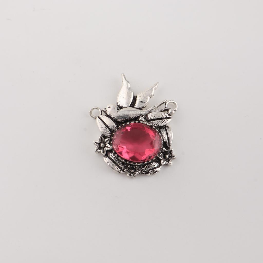 Pink Tourmaline Gemstone 925 Sterling Silver Precious Pendant 0.5" Women Jewelry For Love CP-43-4