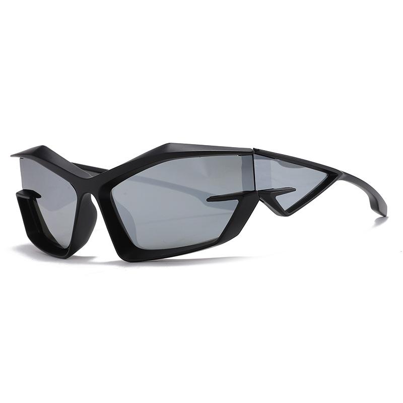 Trendige Punk-Sonnenbrille Damen Futuristische Spezialförmige Brille Herren Personalisierte Winddichte Brille Sonnenbrille