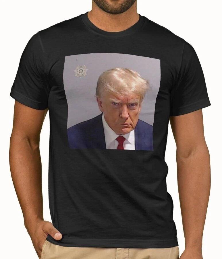 Trump Mugshot T-Shirt Top | Donald TRUMP 2026 Funny Parody Shirt Fake News Tee 3XL