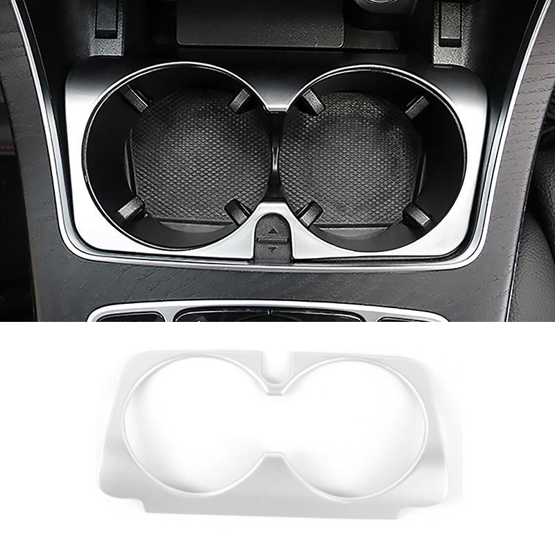 Car Console Water Cup Holder Panel Frame Decoration Sticker For Mercedes Benz GLC C E Class W205 W213 X253 Interior Accessories