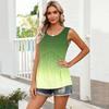 Square Collar Tank Top Women Print Tank Tee Casual Loose Fit Sleeveless Shirt